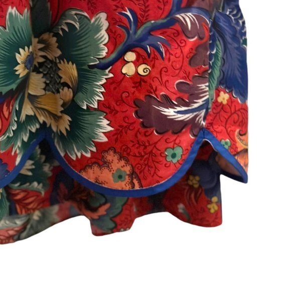 Vintage 90s Anne Savoy Red Floral Prairie Dress Girls 12 - Picture 5 of 12